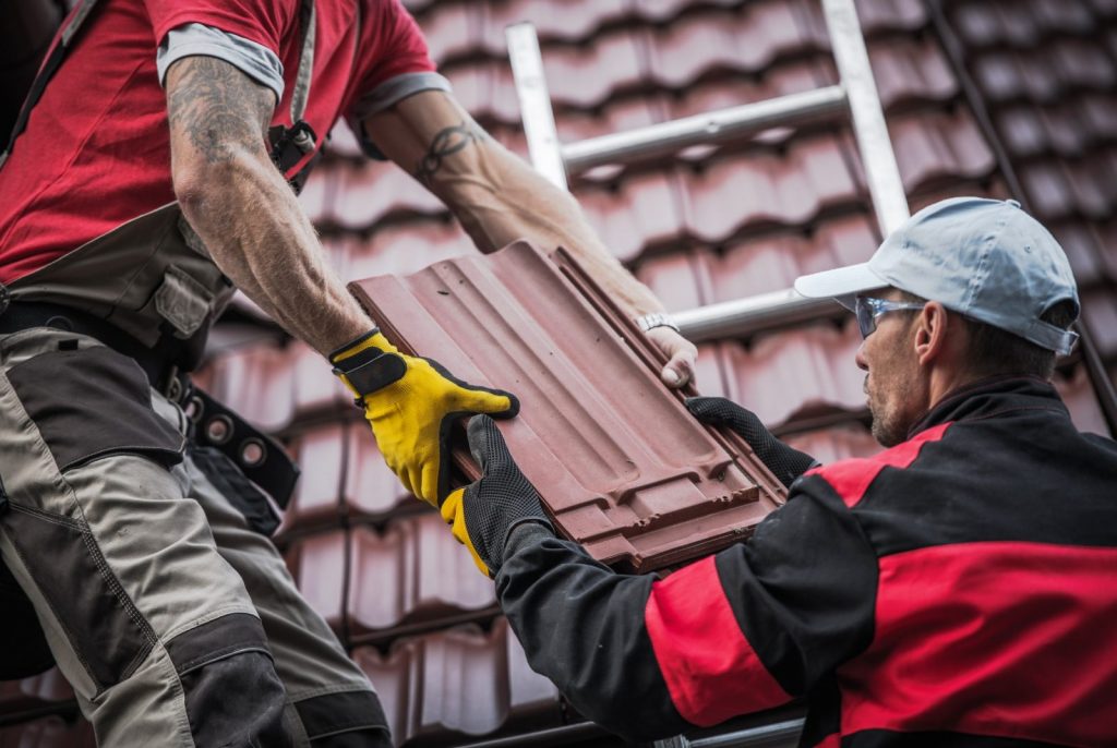 red roof tiles installation roofing contractor